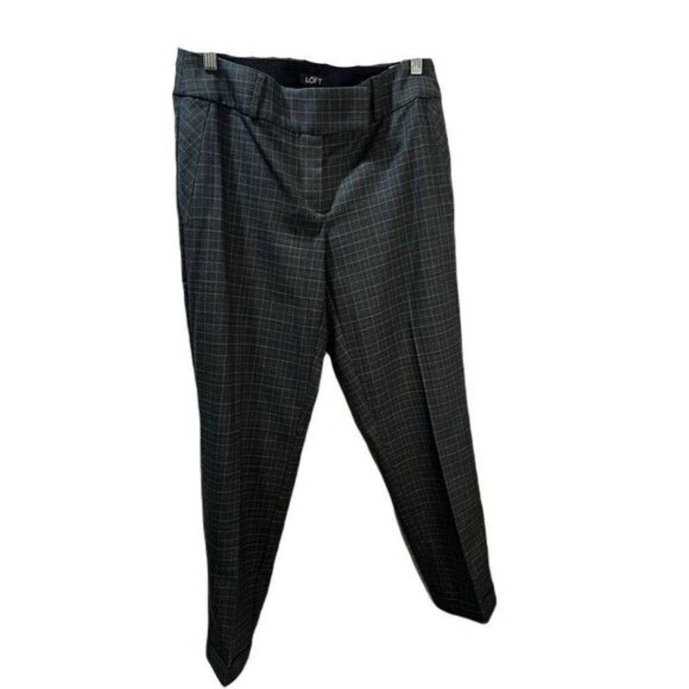 Ann Taylor Loft‎ Womens Grey Plaid Tapered Dress Pants Size 4